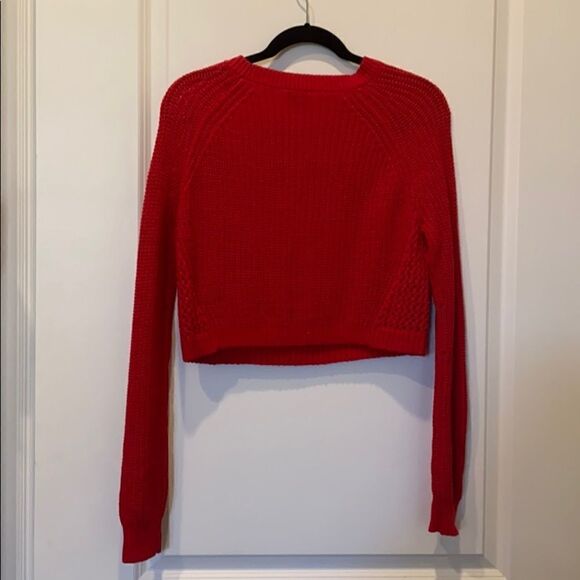 Express Red Slightly Cropped Sweater - Picture 4 of 4